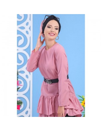 Tunique à volants pour femme - Couleur rose 