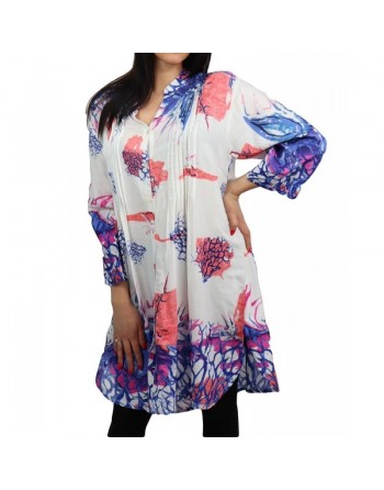 Tunique Chemise imprimée avec boutons pour femme 