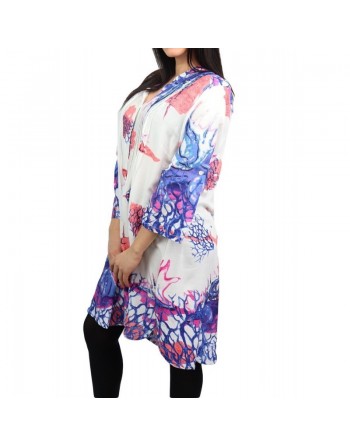 Tunique Chemise imprimée avec boutons pour femme 