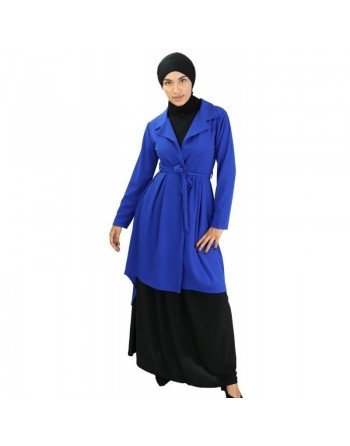 Veste trench col tailleur - Couleur Bleu Roi 