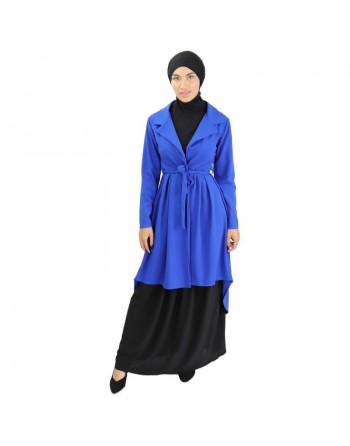 Veste trench col tailleur - Couleur Bleu Roi 