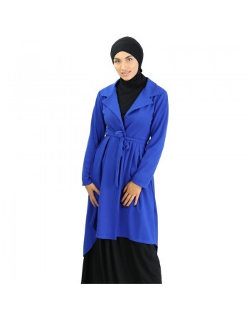 Veste trench col tailleur - Couleur Bleu Roi 