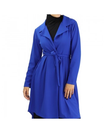 Veste trench col tailleur - Couleur Bleu Roi 