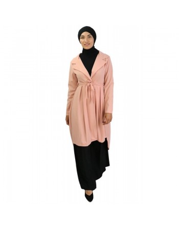 Veste trench col tailleur - Couleur Saumon 