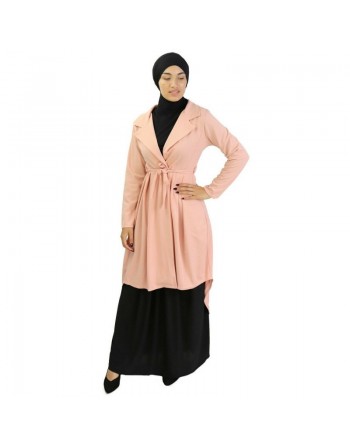 Veste trench col tailleur - Couleur Saumon 