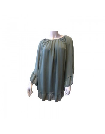 Top de type poncho pour femme - Taille standard - Couleur vert kaki 