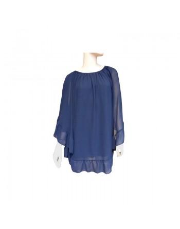 Top de type poncho pour femme - Taille standard - Couleur bleu marine 