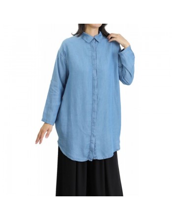 Chemise mi-longue toute saison - Couleur Jean clair 