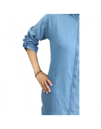 Chemise mi-longue toute saison - Couleur Jean clair 