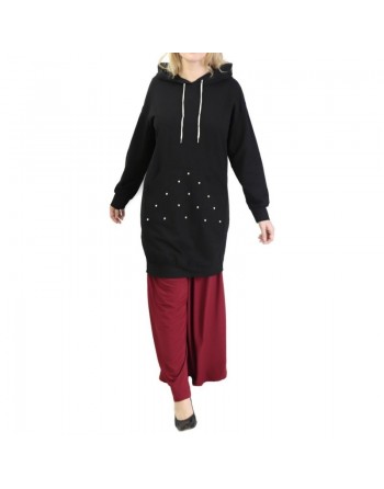 Sweat long perlé pour femme - Couleur Noir 