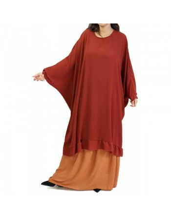 Grande tunique papillon (Farasha) - Couleur rouille 
