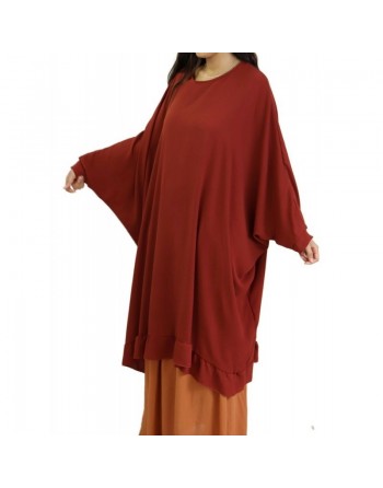 Grande tunique papillon (Farasha) - Couleur rouille 