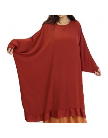 Grande tunique papillon (Farasha) - Couleur rouille 