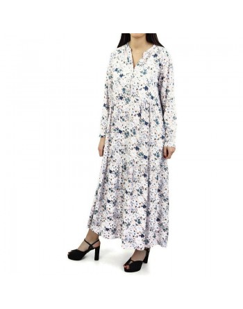Robe rose clair avec motifs fleurs 