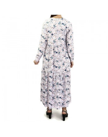 Robe rose clair avec motifs fleurs 