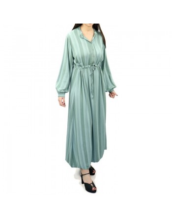 Robe longue cintrée en viscose - Couleur verte clair 