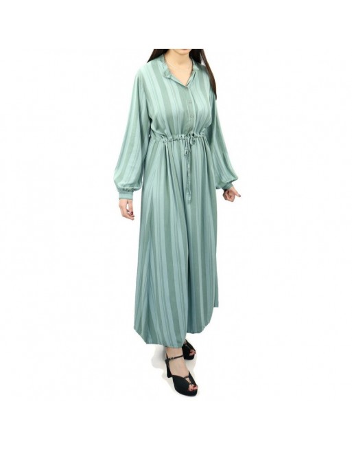 Robe longue cintrée en viscose - Couleur verte clair Robe longue cintrée en viscose - Couleur verte clair