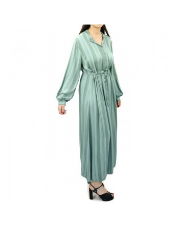 Robe longue cintrée en viscose - Couleur verte clair 