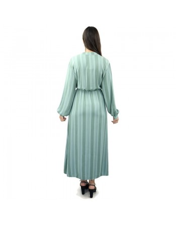 Robe longue cintrée en viscose - Couleur verte clair 