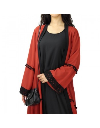 Gilet long (cardigan ou Kimono) en mousseline avec ceinture et broderies (Plusieurs couleurs disponibles) 