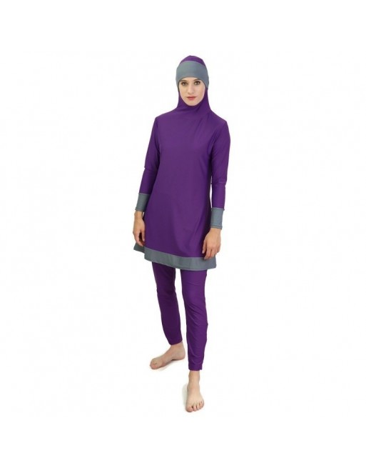 Burkini islamique (vêtement de plage pour musulmanes) - Couleur violet et gris Burkini islamique (vêtement de plage pour musulmanes) - Couleur violet et gris