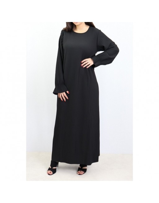 Robe longue entièrement plissée pour femme (Plusieurs couleurs disponibles) Robe longue entièrement plissée pour femme (Plusieurs couleurs disponibles)
