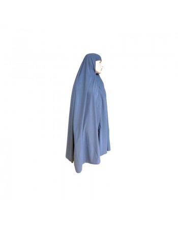 Grande cape - Hijab long de prière pour femme - Couleur Bleu-Gris 