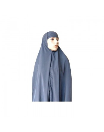 Grande cape - Hijab long de prière pour femme - Couleur Bleu-Gris 