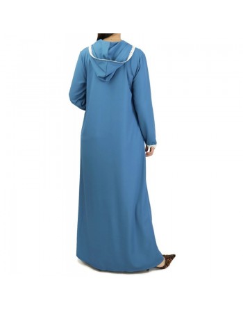 Djellaba marocaine pour femme avec dentelle et capuche (Plusieurs couleurs) 