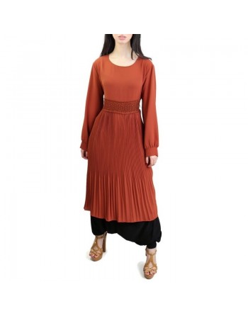 Tunique évasée plissée (Plusieurs couleurs disponibles) 