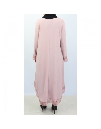 Tunique ample évasée avec dentelle (Plusieurs couleurs disponibles) - Pour femme musulmane voilée 