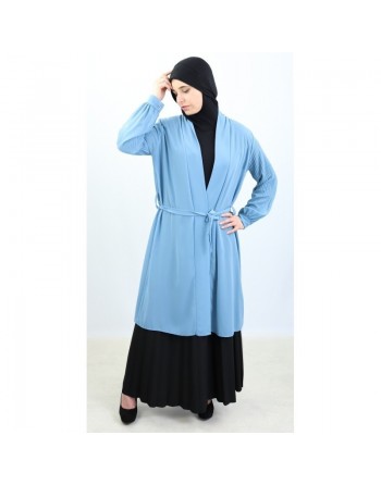 Cardigan mousseline manches plissées 
