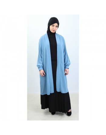 Cardigan mousseline manches plissées 