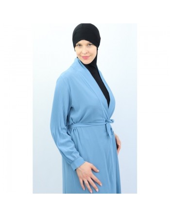 Cardigan mousseline manches plissées 