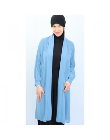 Cardigan mousseline manches plissées 