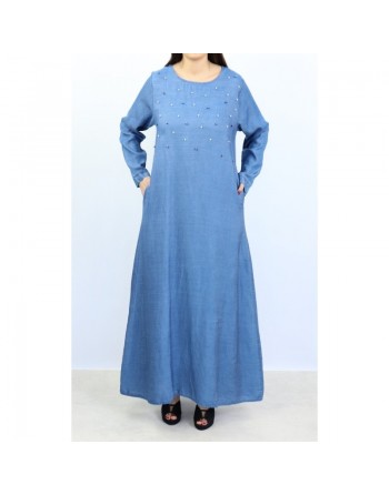 Robe Jean perlée avec poches 