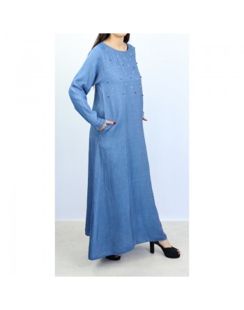 Robe Jean perlée avec poches 