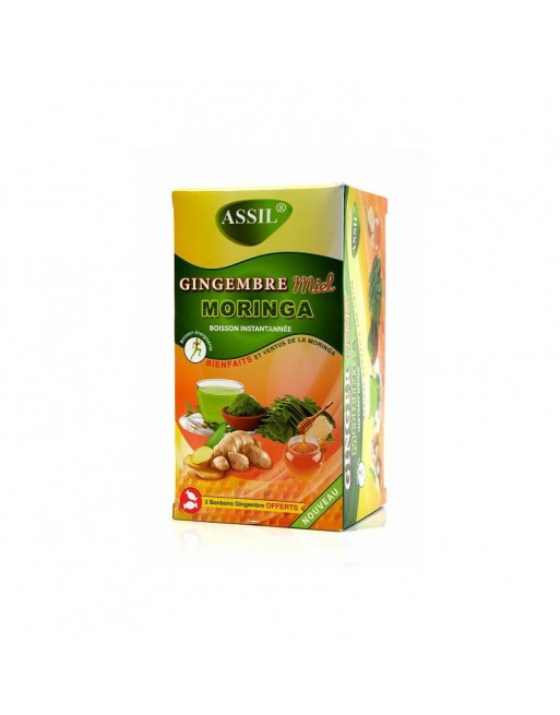 Boisson instantanée au gingembre, miel et moringa 