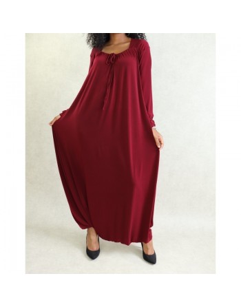 Robe décontractée et fluide - Combinaison Sarouel/Pantalon pour femme - Couleur Bordeaux 