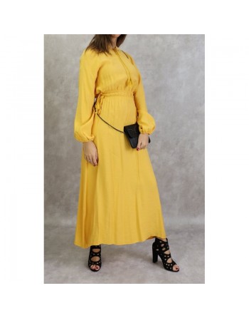 Robe longue féminine fluide pour femme - Couleur jaune 