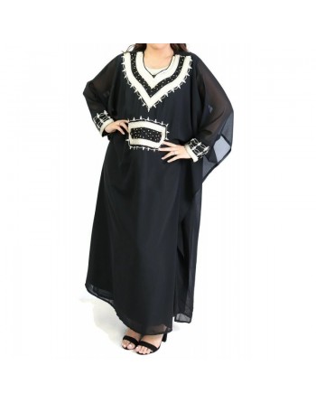 Robe orientale manches longues avec broderies (Plusieurs couleurs disponibles) 
