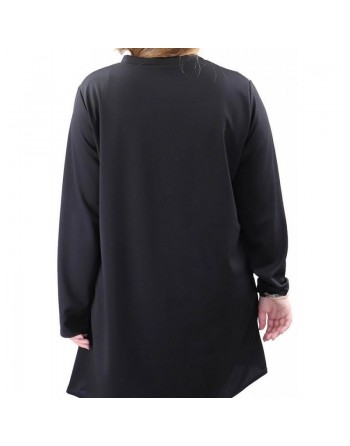 Tunique bicolore (noir et gris) avec boutons pour femme 