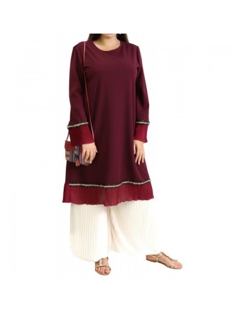 Tunique ample avec parties plissées - Grande taille (Plusieurs couleurs disponibles) 