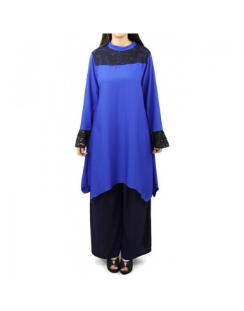 Tunique ample avec dentelles noires (Plusieurs couleurs disponibles) 