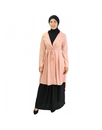 Veste trench col tailleur - Couleur Saumon 