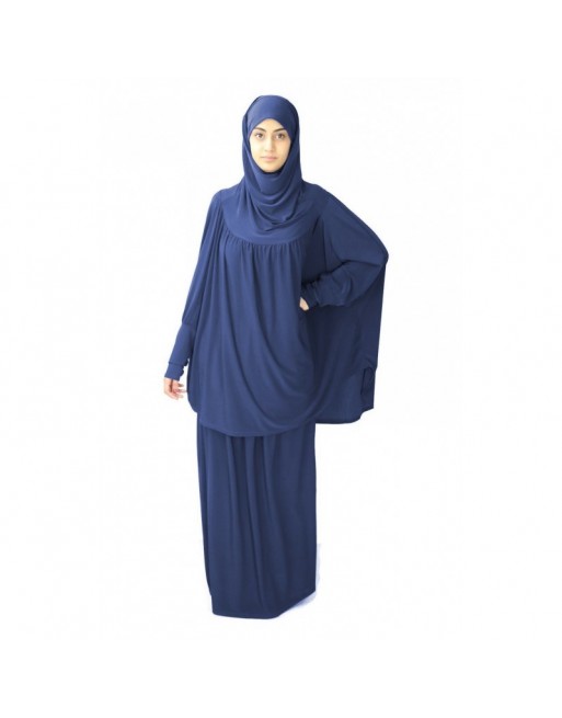 Jilbab Sport ample deux pièces (Cape + Jupe) pour femme - Marque Best Ummah - Couleur indigo Jilbab Sport ample deux pièces (Cape + Jupe) pour femme - Marque Best Ummah - Couleur indigo