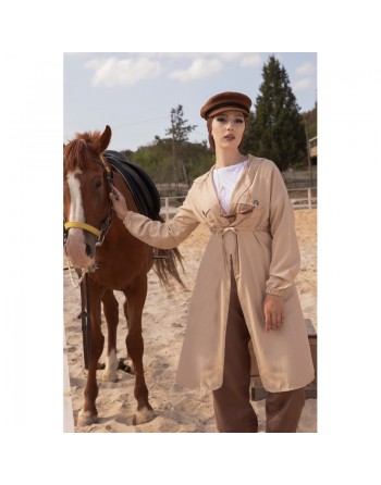 Veste-Trench à capuche pour femme - Couleur beige 