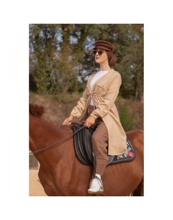 Veste-Trench à capuche pour femme - Couleur beige 