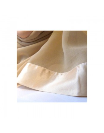 Grand chale mousseline pour hijab une pièce avec bandes satinée (Plusieurs couleurs disponibles) 