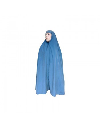 Grande cape pour femme - Grand Hijab long et mastour pour la prière et la mosquée - Coloris bleu 